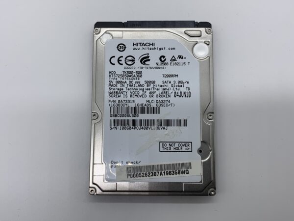 Hitachi 2.5" 7K500-500 500GB HDD